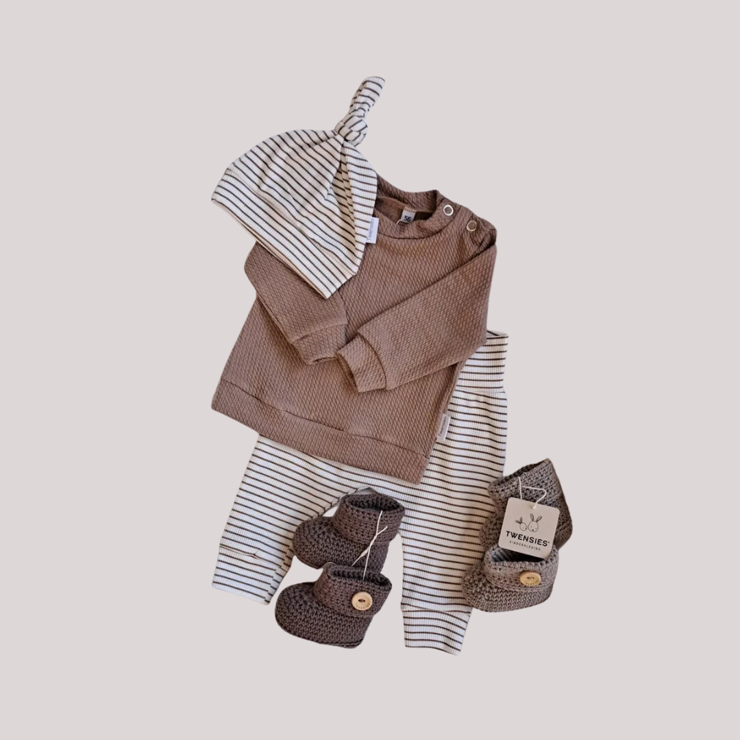 Stripe broekje taupe