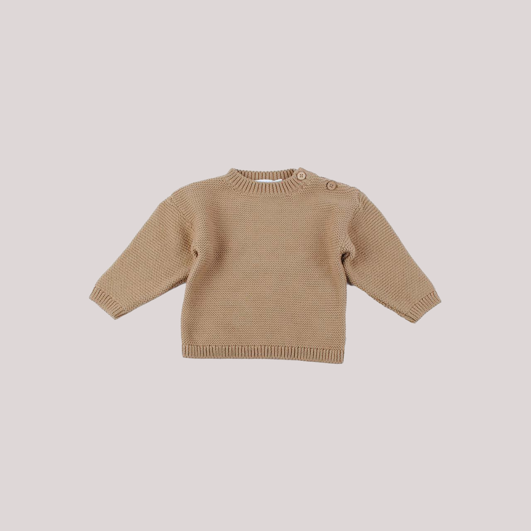 Gebreide trui beige/bruin