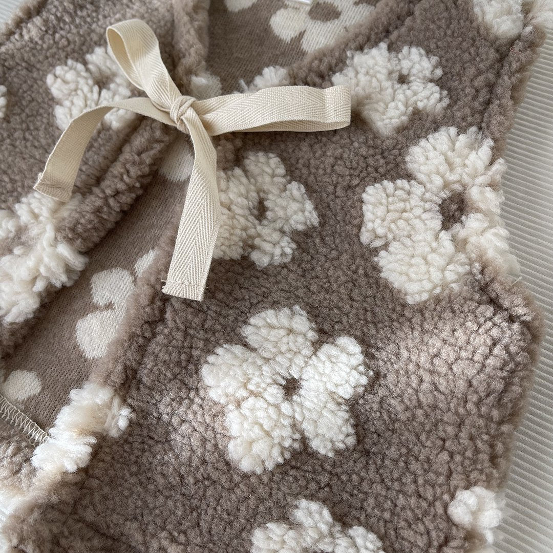 Gilet Teddy Flowers taupe