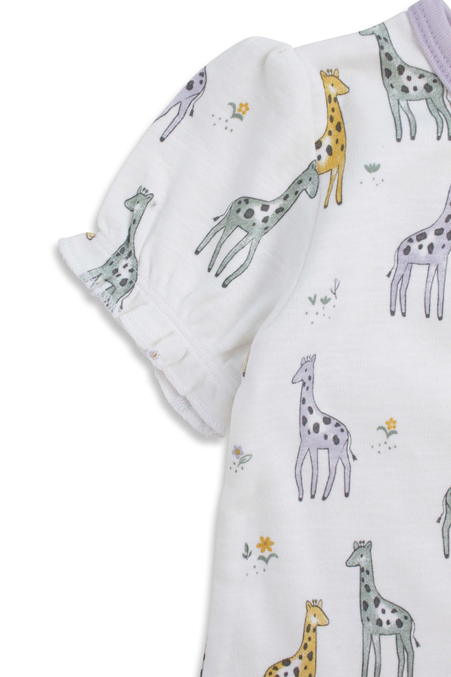 Twee-delige babyset – Giraffeprint – Lila/Wit