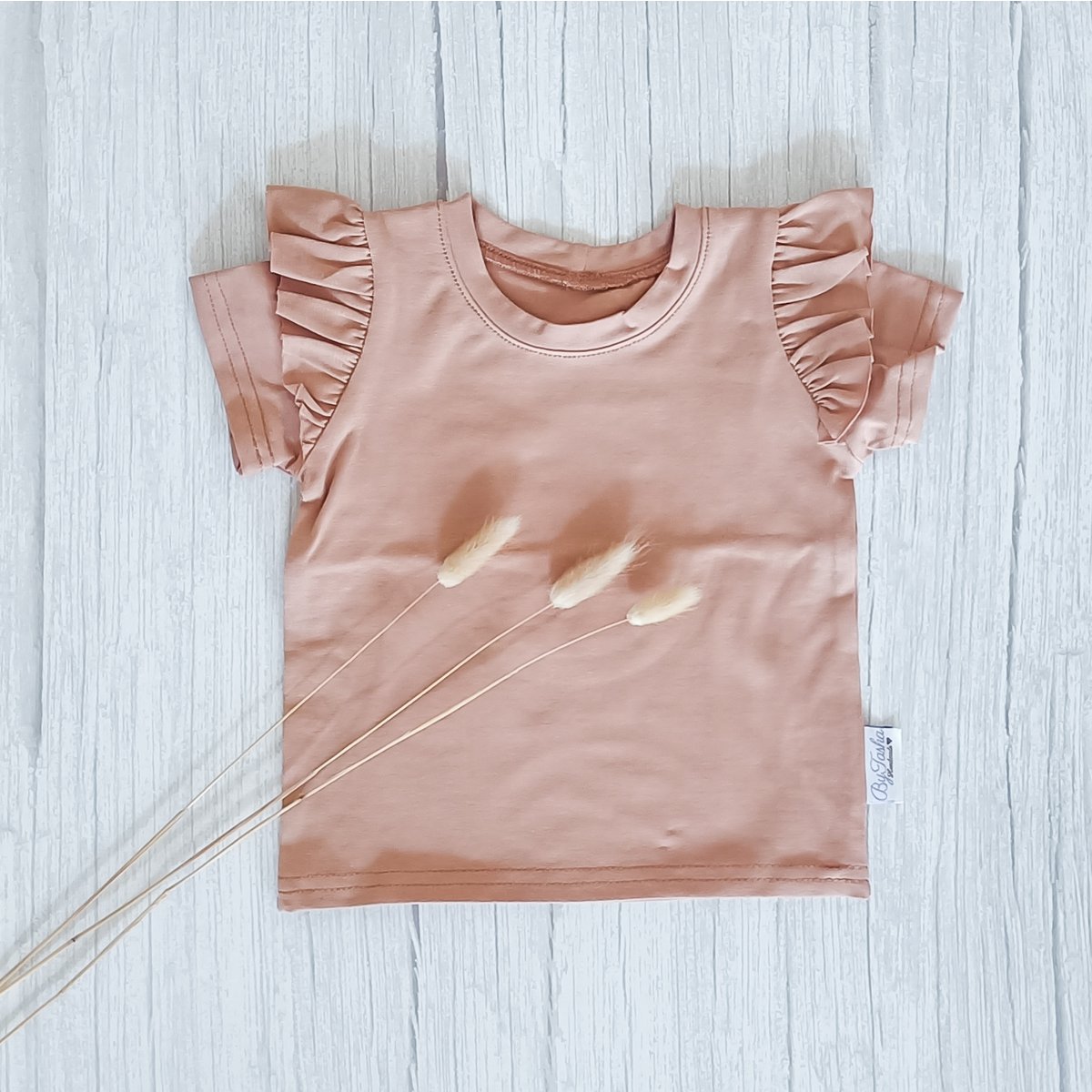 Ruffle T-Shirt dusty roze