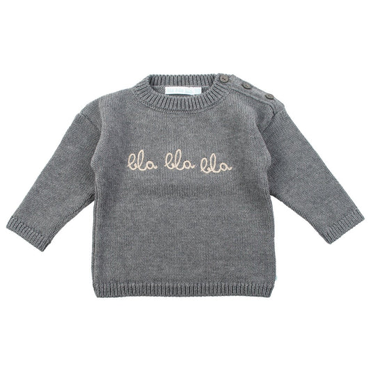 Blablabla gebreide trui grijs