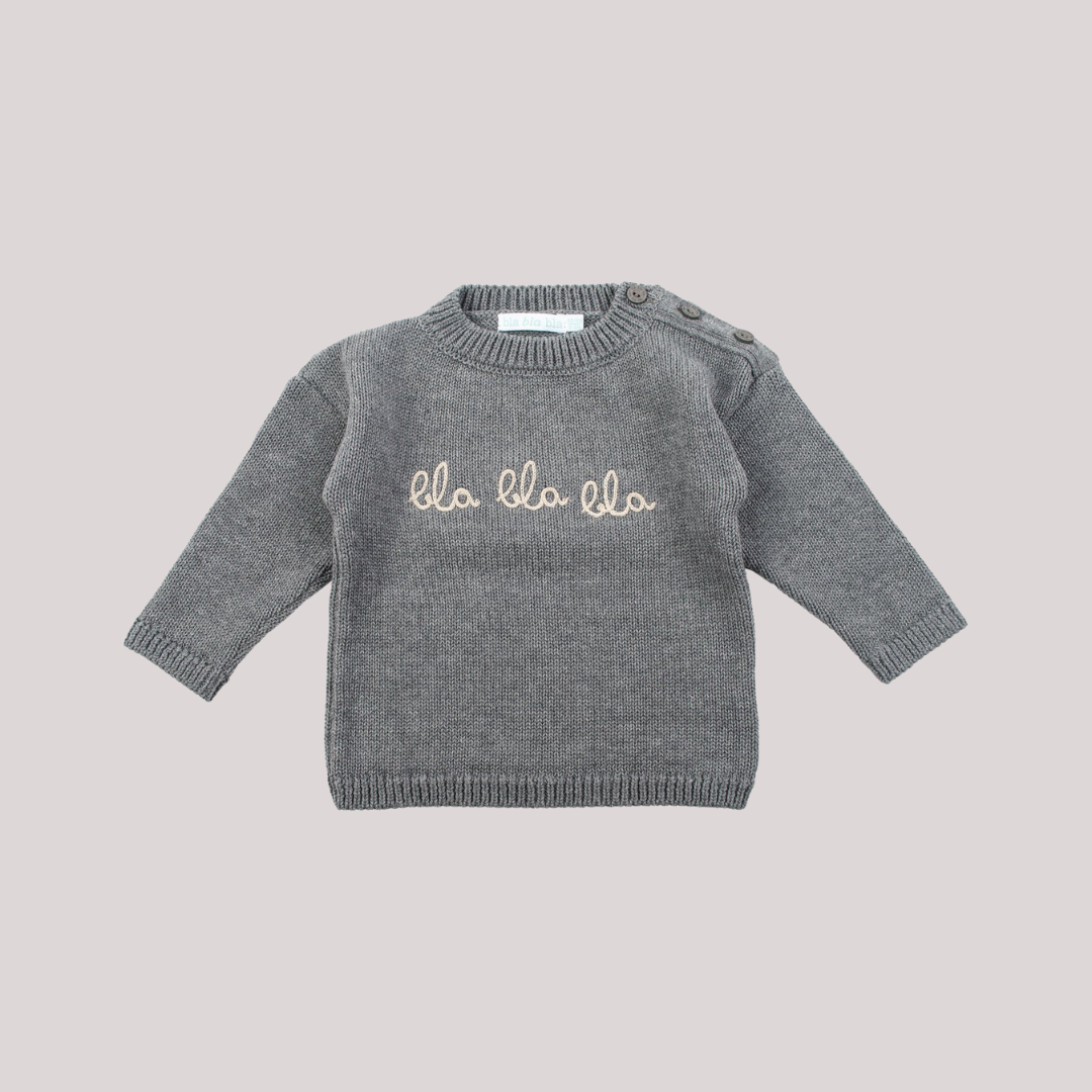 Blablabla gebreide trui grijs