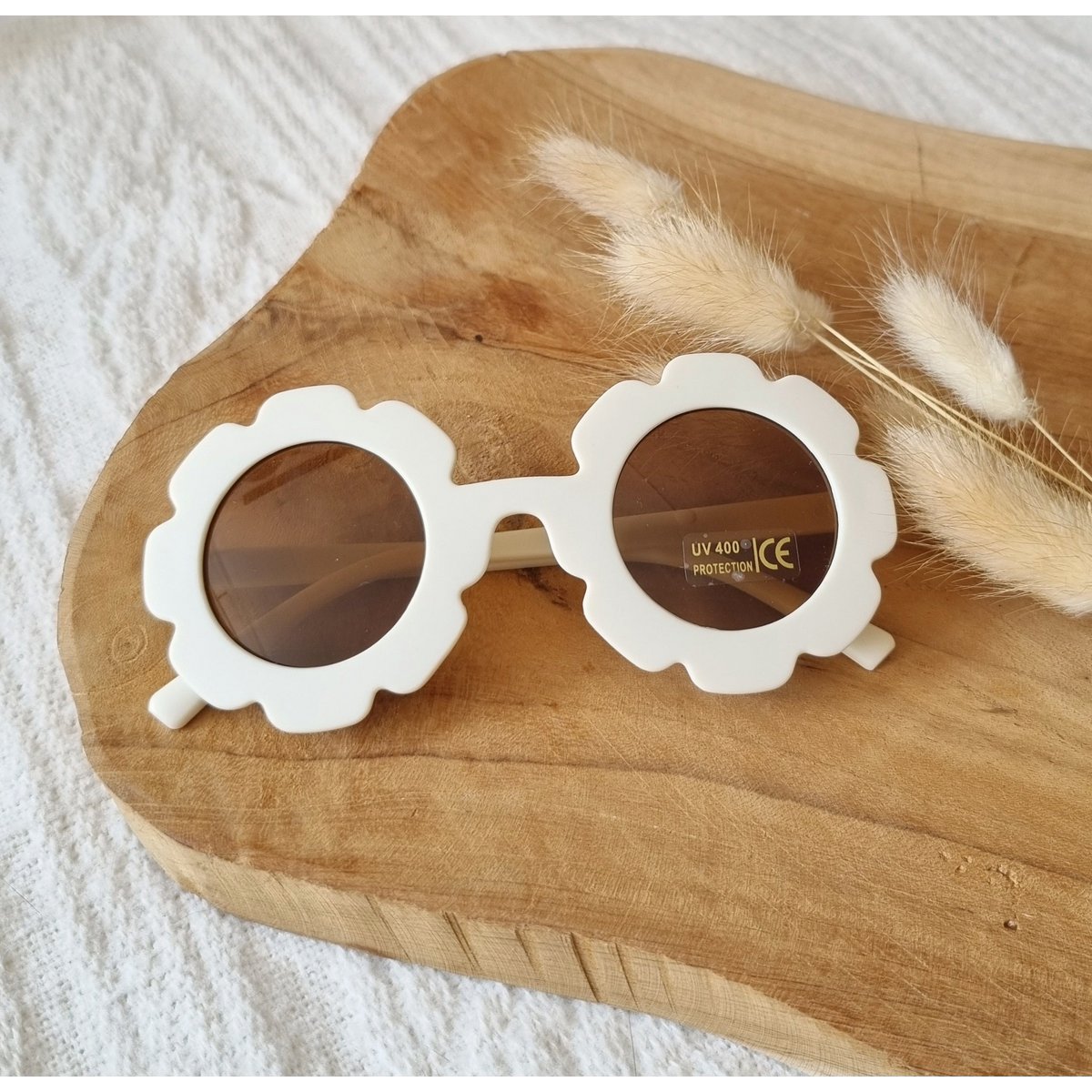 Baby- en kinder zonnebril bloem - Beige