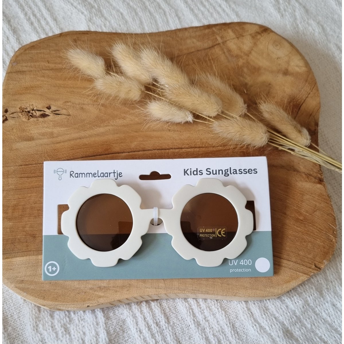Baby- en kinder zonnebril bloem - Beige